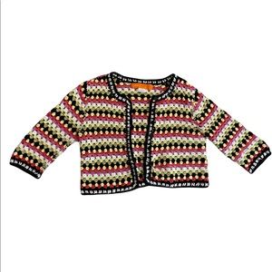Colorful knitted cropped cardigan